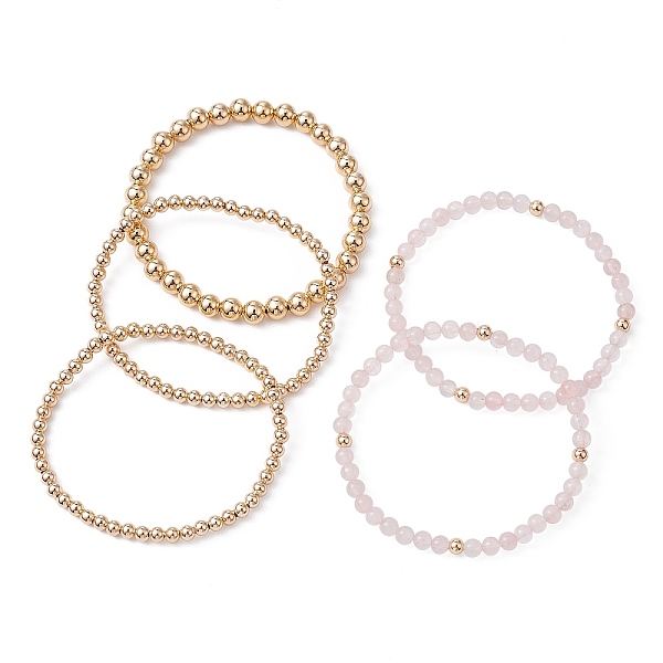 PandaHall 5Pcs 5 Style Natural Rose Quartz & Brass Beaded Stretch Bracelets Set for Women, Inner Diameter: 2-1/8 inch(5.4cm), 1Pc/style Rose...
PandaHall 5Pcs 5 Style Natural Rose Quartz & Brass Beaded Stretch Bracelets Set for Women, Inner Diameter: 2-1/8 inch(5.4cm), 1Pc/style Rose...