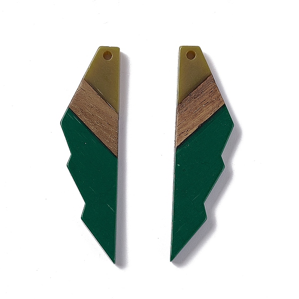 PandaHall Opaque Resin & Walnut Wood Big Pendants, Jagged Shape Charms, Dark Green, 53x14x3mm, Hole: 2mm Resin+Wood Others
PandaHall Opaque Resin & Walnut Wood Big Pendants, Jagged Shape Charms, Dark Green, 53x14x3mm, Hole: 2mm Resin+Wood Others