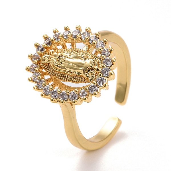 PandaHall Adjustable Brass Micro Pave Clear Cubic Zirconia Cuff Rings, Open Ring, Lead Free & Cadmium Free, Oval with Virgin Mary, Real 18K...
PandaHall Adjustable Brass Micro Pave Clear Cubic Zirconia Cuff Rings, Open Ring, Lead Free & Cadmium Free, Oval with Virgin Mary, Real 18K...