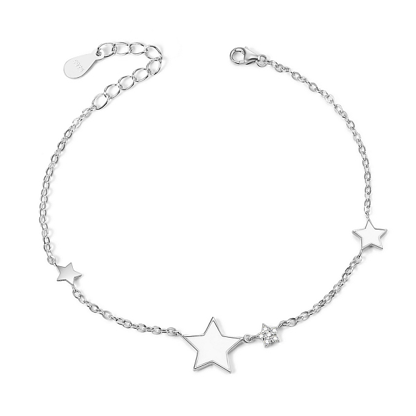 PandaHall SHEGRACE Rhodium Plated 925 Sterling Silver Link Bracelet, with Micro Pave AAA Cubic Zirconia and Enamel Star, Platinum, 6-1/4..., White
PandaHall SHEGRACE Rhodium Plated 925 Sterling Silver Link Bracelet, with Micro Pave AAA Cubic Zirconia and Enamel Star, Platinum, 6-1/4..., White