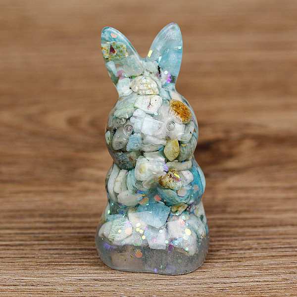 PandaHall Resin Home Display Decorations, with Sequin and Natural Amazonite Chips Inside, Rabbit, 40x40x73mm Amazonite Rabbit
PandaHall Resin Home Display Decorations, with Sequin and Natural Amazonite Chips Inside, Rabbit, 40x40x73mm Amazonite Rabbit