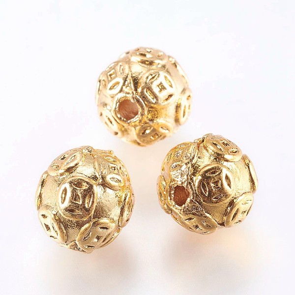 PandaHall Brass Beads, Matte Style, Real 18K Gold Plated, Round, Real 18K Gold Plated, 10mm, Hole: 2mm Brass Round
PandaHall Brass Beads, Matte Style, Real 18K Gold Plated, Round, Real 18K Gold Plated, 10mm, Hole: 2mm Brass Round