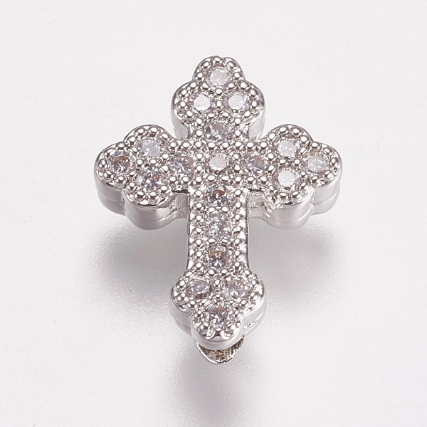 PandaHall Brass Micro Pave Cubic Zirconia Beads, Cross, Clear, Platinum, 15x12x4.5mm, Hole: 2mm Brass+Cubic Zirconia Cross Clear
PandaHall Brass Micro Pave Cubic Zirconia Beads, Cross, Clear, Platinum, 15x12x4.5mm, Hole: 2mm Brass+Cubic Zirconia Cross Clear