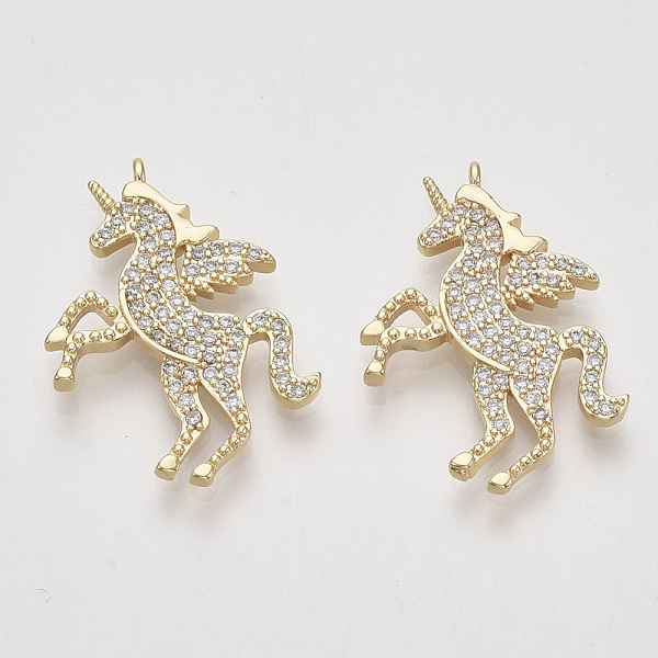 PandaHall Brass Micro Pave Cubic Zirconia Pendants, Unicorn, Clear, Nickel Free, Real 18K Gold Plated, 27x18.5x2mm, Hole: 1.2mm Brass+Cubic...
PandaHall Brass Micro Pave Cubic Zirconia Pendants, Unicorn, Clear, Nickel Free, Real 18K Gold Plated, 27x18.5x2mm, Hole: 1.2mm Brass+Cubic...