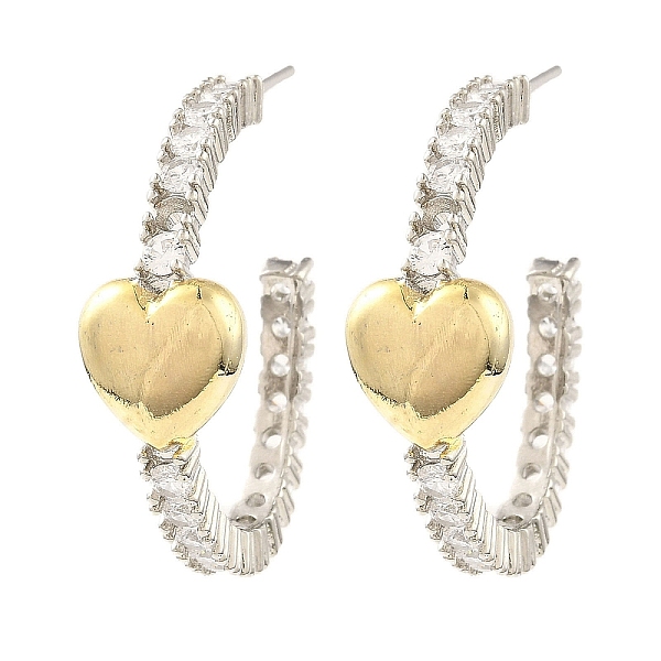 PandaHall Rack Plating Brass Heart Stud Earrings, Cubic Zirconia Half Hoop Earrings, Long-Lasting Plated, Lead Free & Cadmium Free, Real 18K...
PandaHall Rack Plating Brass Heart Stud Earrings, Cubic Zirconia Half Hoop Earrings, Long-Lasting Plated, Lead Free & Cadmium Free, Real 18K...