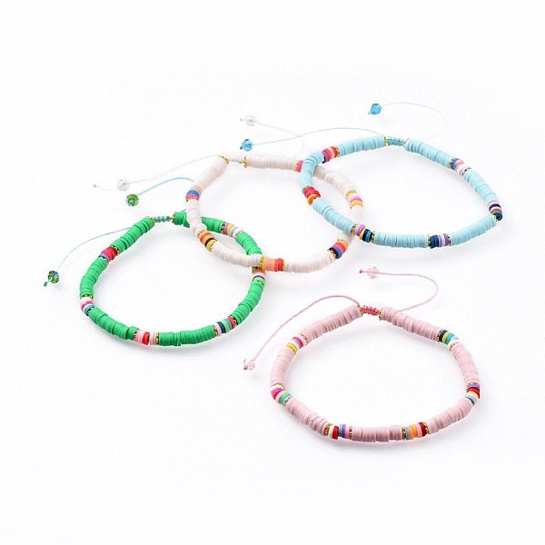 PandaHall Adjustable Handmade Polymer Clay Braided Bead Bracelets, with Nylon Thread and Glass Beads, Mixed Color, 2-1/4 inch(5.7cm), 4mm..., Multicolor
PandaHall Adjustable Handmade Polymer Clay Braided Bead Bracelets, with Nylon Thread and Glass Beads, Mixed Color, 2-1/4 inch(5.7cm), 4mm..., Multicolor