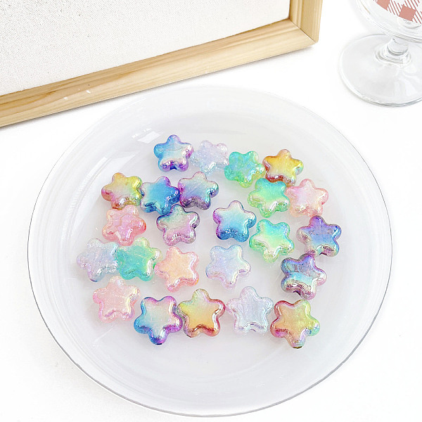 PandaHall Transparent Crackle Acrylic European Beads, Gradient Color, Star, Mixed Color, 21.8x22.6x9.3mm, Hole: 4mm Acrylic Star Multicolor
PandaHall Transparent Crackle Acrylic European Beads, Gradient Color, Star, Mixed Color, 21.8x22.6x9.3mm, Hole: 4mm Acrylic Star Multicolor