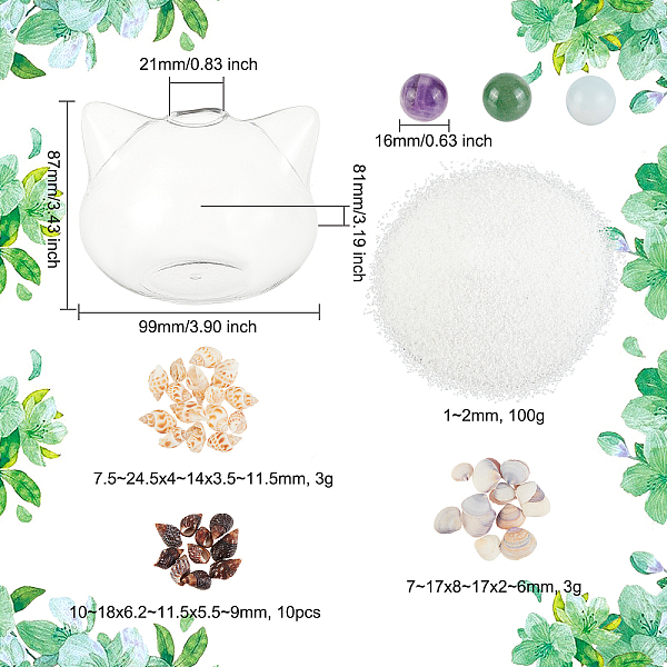 PandaHall BENECREAT Ocean Them Microlandscape Glass Cat Making Kit, Including Glass Vase, Silica Sands, Shell & Natural Amethyst &..., Multicolor
PandaHall BENECREAT Ocean Them Microlandscape Glass Cat Making Kit, Including Glass Vase, Silica Sands, Shell & Natural Amethyst &..., Multicolor