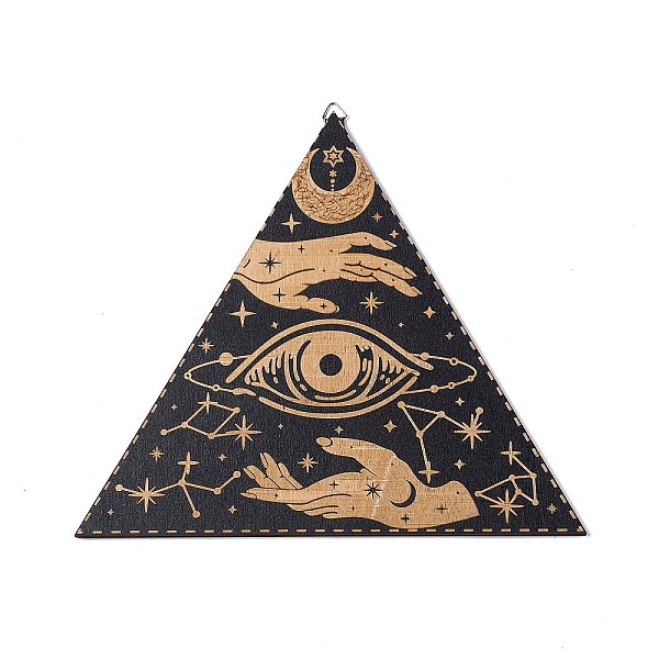 PandaHall Triangle Rustic Boho Wooden Wall-Mounted Decorations, Sun Moon Wall Sign for Home Bedroom, with Platinum Plated Iron Findings, Eye..., Black
PandaHall Triangle Rustic Boho Wooden Wall-Mounted Decorations, Sun Moon Wall Sign for Home Bedroom, with Platinum Plated Iron Findings, Eye..., Black