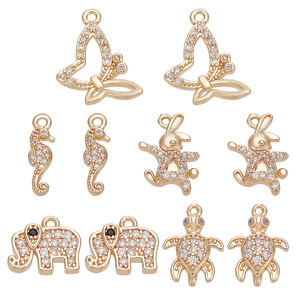 PandaHall CHGCRAFT 10Pcs 5 Style Rack Plating Brass Micro Pave Clear Cubic Zirconia Pendants, Long-Lasting Plated, Animal Mixed Shape, Light...
PandaHall CHGCRAFT 10Pcs 5 Style Rack Plating Brass Micro Pave Clear Cubic Zirconia Pendants, Long-Lasting Plated, Animal Mixed Shape, Light...