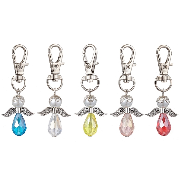 PandaHall 5Pcs 5 Colors Angel Glass Pendant Decoraiton, with Alloy Swivel Lobster Claw Clasps, Mixed Color, 60mm, 1pc/color Glass Angel &..., Multicolor
PandaHall 5Pcs 5 Colors Angel Glass Pendant Decoraiton, with Alloy Swivel Lobster Claw Clasps, Mixed Color, 60mm, 1pc/color Glass Angel &..., Multicolor
