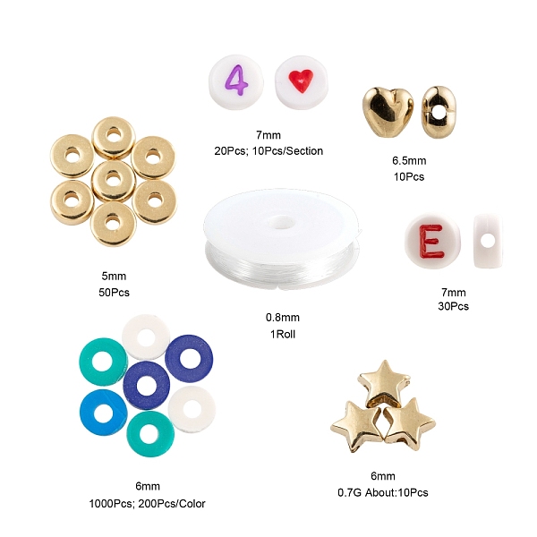 PandaHall DIY Jewelry Making Kits, Including CCB Plastic & Acrylic & Handmade Polymer Clay Beads, Elastic Crystal Thread, Mixed Color, Beads..., Multicolor
PandaHall DIY Jewelry Making Kits, Including CCB Plastic & Acrylic & Handmade Polymer Clay Beads, Elastic Crystal Thread, Mixed Color, Beads..., Multicolor