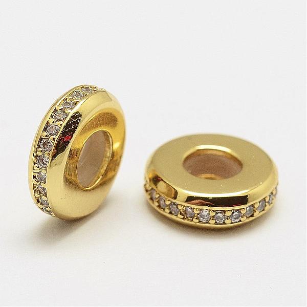 PandaHall Brass Micro Pave Grade AAA Cubic Zirconia Slider Beads, Stopper Beads, with Plastic, Flat Round, Cadmium Free & Nickel Free & Lead...
PandaHall Brass Micro Pave Grade AAA Cubic Zirconia Slider Beads, Stopper Beads, with Plastic, Flat Round, Cadmium Free & Nickel Free & Lead...