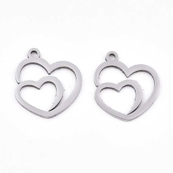 PandaHall 201 Stainless Steel Pendants, Laser Cut, Hollow, Heart with Heart, Stainless Steel Color, 16x14x0.9mm, Hole: 1.4mm 201 Stainless...
PandaHall 201 Stainless Steel Pendants, Laser Cut, Hollow, Heart with Heart, Stainless Steel Color, 16x14x0.9mm, Hole: 1.4mm 201 Stainless...