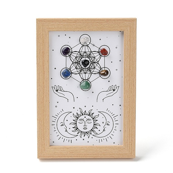 PandaHall Sun & Moon Pattern Gemstone Chakra Picture Frame Stand, with Wood Rectangle Picture Frame, Reiki Energy Stone Home Office..., Orange
PandaHall Sun & Moon Pattern Gemstone Chakra Picture Frame Stand, with Wood Rectangle Picture Frame, Reiki Energy Stone Home Office..., Orange