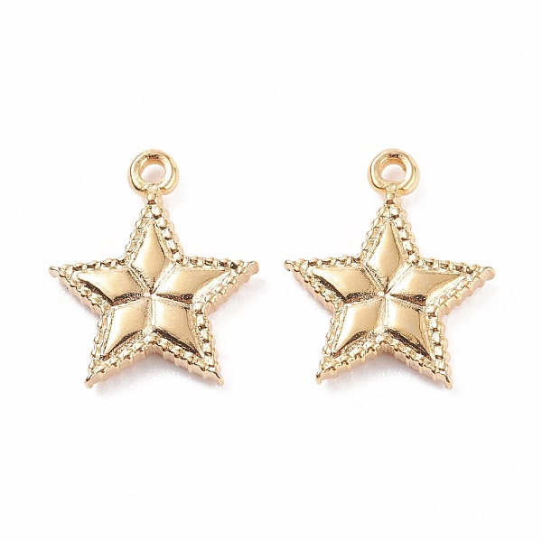 PandaHall 304 Stainless Steel Charms, Star, Golden, 14.5x12x2mm, Hole: 1.2mm 304 Stainless Steel Star
PandaHall 304 Stainless Steel Charms, Star, Golden, 14.5x12x2mm, Hole: 1.2mm 304 Stainless Steel Star