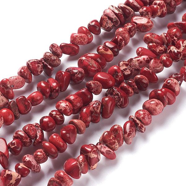 PandaHall Natural Imperial Jasper Bead Strands, Dyed, Chips, Red, 6~10x5~8x4~6mm, Hole: 1.2mm, about 79pcs/strand, 15.75 inch(40cm) Imperial...
PandaHall Natural Imperial Jasper Bead Strands, Dyed, Chips, Red, 6~10x5~8x4~6mm, Hole: 1.2mm, about 79pcs/strand, 15.75 inch(40cm) Imperial...