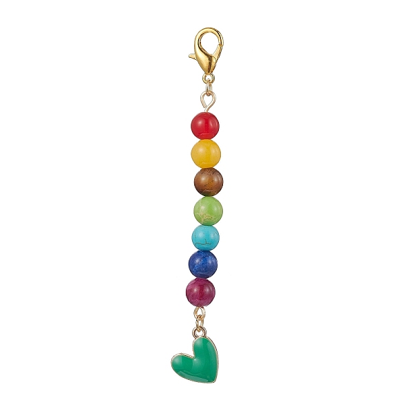 PandaHall Alloy Enamel Heart Pendant Decorations, with Chakra Natural Gemstone Round Bead and Alloy Lobster Claw Clasps, Green, 100mm...
PandaHall Alloy Enamel Heart Pendant Decorations, with Chakra Natural Gemstone Round Bead and Alloy Lobster Claw Clasps, Green, 100mm...