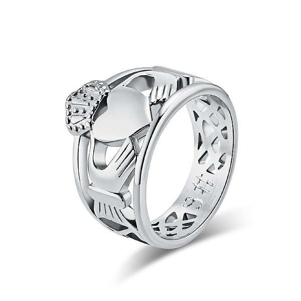 PandaHall Titanium Steel Hollow Finger Rings for Men Women, Heart Crown Claddagh Ring, Stainless Steel Color, US Size 12(21.4mm) Titanium...
PandaHall Titanium Steel Hollow Finger Rings for Men Women, Heart Crown Claddagh Ring, Stainless Steel Color, US Size 12(21.4mm) Titanium...