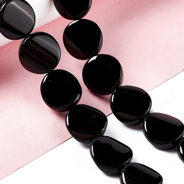 PandaHall Natural Black Stone Beads Strands, Twist Flat Round, 16x6~7mm, Hole: 1mm, about 25pcs/strand, 15.75''(40cm) Black Stone Flat Round
PandaHall Natural Black Stone Beads Strands, Twist Flat Round, 16x6~7mm, Hole: 1mm, about 25pcs/strand, 15.75''(40cm) Black Stone Flat Round