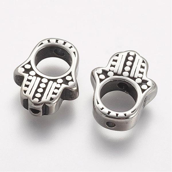 PandaHall 304 Stainless Steel Bead Frames, Hamsa Hand/Hand of Fatima/Hand of Miriam, Antique Silver, 15x11.5x4mm, Hole: 1mm, Inner Diameter...
PandaHall 304 Stainless Steel Bead Frames, Hamsa Hand/Hand of Fatima/Hand of Miriam, Antique Silver, 15x11.5x4mm, Hole: 1mm, Inner Diameter...