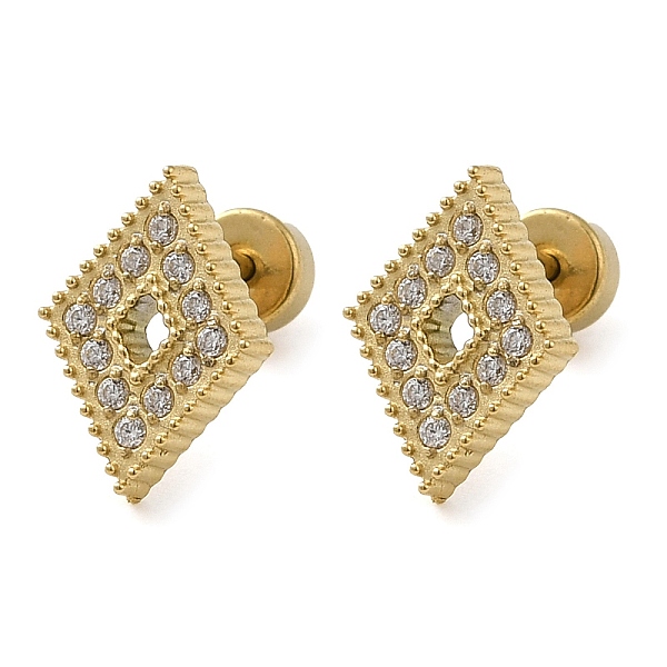 PandaHall 304 Stainless Steel Stud Earrings with Rhinestone, Hollow Rhombus, Real 14K Gold Plated, 11x7.5mm Rhinestone Rhombus Clear
PandaHall 304 Stainless Steel Stud Earrings with Rhinestone, Hollow Rhombus, Real 14K Gold Plated, 11x7.5mm Rhinestone Rhombus Clear