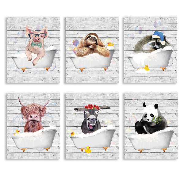 PandaHall SUPERDANT Set of 6 Bathtub Animal Wall Art Prints Animals Bathing Wall Art Canvas Poster Funny Bathroom Unframed Canvas Prints...
PandaHall SUPERDANT Set of 6 Bathtub Animal Wall Art Prints Animals Bathing Wall Art Canvas Poster Funny Bathroom Unframed Canvas Prints...