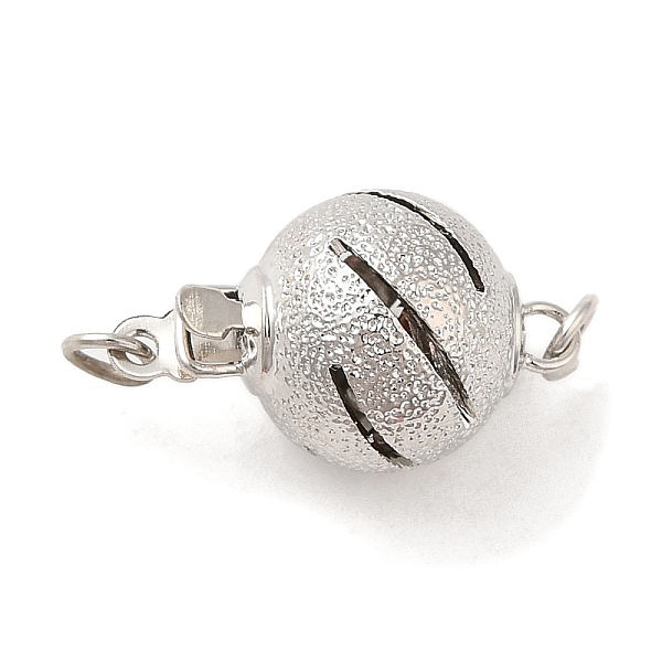 PandaHall Rack Plating Brass Box Clasps, Hollow Ball, Long-Lasting Plated, 1-Strand, 2-Hole, Platinum, 14x8mm Brass Round
PandaHall Rack Plating Brass Box Clasps, Hollow Ball, Long-Lasting Plated, 1-Strand, 2-Hole, Platinum, 14x8mm Brass Round