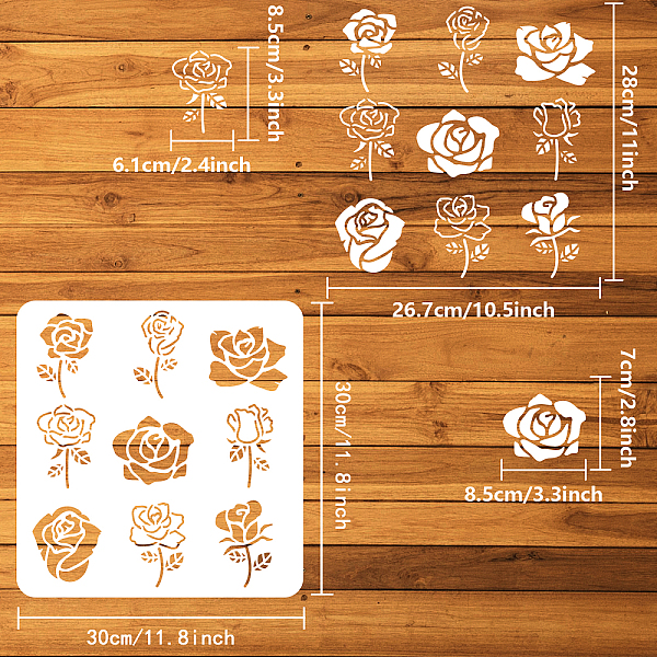 PandaHall FINGERINSPIRE Rose Stencil for Painting 11.8x11.8inch 9 Styles Rose Flower Stencil Reusable Decorative Flower Plant Paint Stencil...
PandaHall FINGERINSPIRE Rose Stencil for Painting 11.8x11.8inch 9 Styles Rose Flower Stencil Reusable Decorative Flower Plant Paint Stencil...