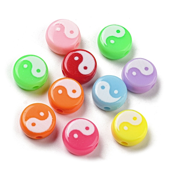 PandaHall Opaque Acrylic Beads, Flat Round with Taiji Pattern, Mixed Color, 10x5mm, Hole: 1.8mm Acrylic Flat Round Multicolor
PandaHall Opaque Acrylic Beads, Flat Round with Taiji Pattern, Mixed Color, 10x5mm, Hole: 1.8mm Acrylic Flat Round Multicolor