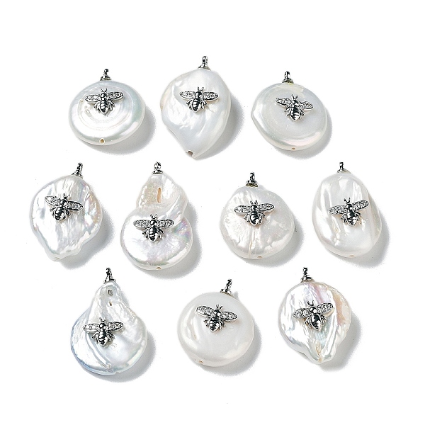 PandaHall Natural Cultured Freshwater Pearl Pendants, with Brass Cubic Zirconia Cabochons, Long-Lasting Plated, Nuggets with Bees, Real..., Clear
PandaHall Natural Cultured Freshwater Pearl Pendants, with Brass Cubic Zirconia Cabochons, Long-Lasting Plated, Nuggets with Bees, Real..., Clear
