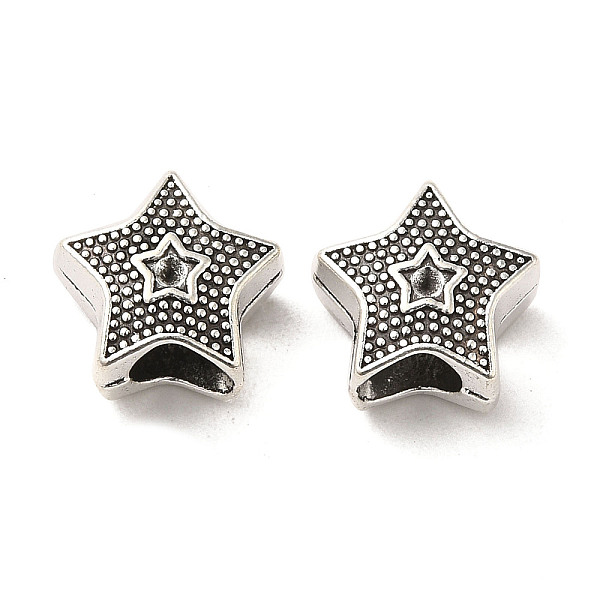 PandaHall Tibetan Style Alloy European Beads, Large Hole Beads, Cadmium Free & Lead Free, Star, Antique Silver, 11x11.5x7mm, Hole: 2mm...
PandaHall Tibetan Style Alloy European Beads, Large Hole Beads, Cadmium Free & Lead Free, Star, Antique Silver, 11x11.5x7mm, Hole: 2mm...