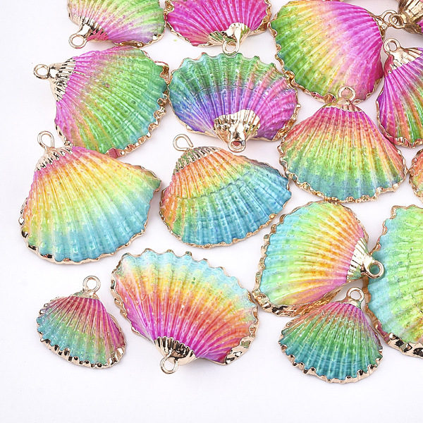PandaHall Spray Paint & Electroplate Sea Shell Pendants, with Iron Findings, Light Gold, Colorful, 19~28x20~30x7~11mm, Hole: 2mm Other Sea...
PandaHall Spray Paint & Electroplate Sea Shell Pendants, with Iron Findings, Light Gold, Colorful, 19~28x20~30x7~11mm, Hole: 2mm Other Sea...