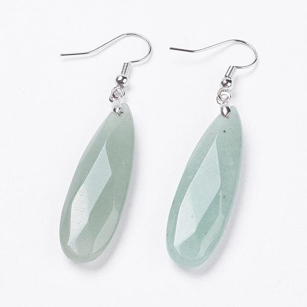 PandaHall Natural Green Aventurine Dangle Earrings, with Platinum Tone Brass Findings, teardrop, Faceted, 58~60mm, Pin: 0.7mm Green...
PandaHall Natural Green Aventurine Dangle Earrings, with Platinum Tone Brass Findings, teardrop, Faceted, 58~60mm, Pin: 0.7mm Green...