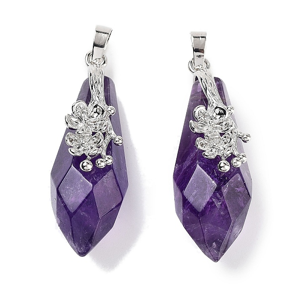 PandaHall Natural Amethyst Faceted Teardrop Pendants, Rack Plating Platinum Tone Brass Flower Charms, Cadmium Free & Lead Free...
PandaHall Natural Amethyst Faceted Teardrop Pendants, Rack Plating Platinum Tone Brass Flower Charms, Cadmium Free & Lead Free...