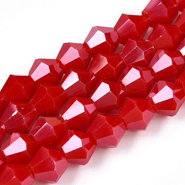 PandaHall Opaque Solid Color Electroplate Glass Beads Strands, Pearl Luster Plated, Faceted, Bicone, Crimson, 6x5.5mm, Hole: 1mm, about..., Pink
PandaHall Opaque Solid Color Electroplate Glass Beads Strands, Pearl Luster Plated, Faceted, Bicone, Crimson, 6x5.5mm, Hole: 1mm, about..., Pink