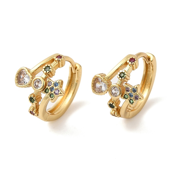PandaHall Heart & Star Cubic Zirconia Hoop Earrings, Rack Plating Brass Jewelry for Women, Cadmium Free & Lead Free, Real 18K Gold Plated...
PandaHall Heart & Star Cubic Zirconia Hoop Earrings, Rack Plating Brass Jewelry for Women, Cadmium Free & Lead Free, Real 18K Gold Plated...