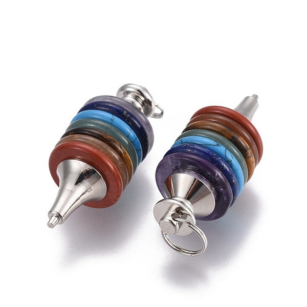 PandaHall Chakra Jewelry, Natural & Synthetic Mixed Stone Pendants, with Brass Findings, Pendulum, Platinum, 46x18mm, Hole: 9mm Mixed Stone...
PandaHall Chakra Jewelry, Natural & Synthetic Mixed Stone Pendants, with Brass Findings, Pendulum, Platinum, 46x18mm, Hole: 9mm Mixed Stone...