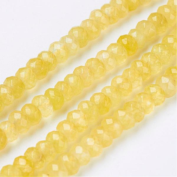 PandaHall Natural Malaysia Jade Beads Strands, Dyed, Faceted, Rondelle, Yellow, 4x3mm, Hole: 1mm, 116pcs/strand, 13.7 inch(35cm) Malaysia...
PandaHall Natural Malaysia Jade Beads Strands, Dyed, Faceted, Rondelle, Yellow, 4x3mm, Hole: 1mm, 116pcs/strand, 13.7 inch(35cm) Malaysia...