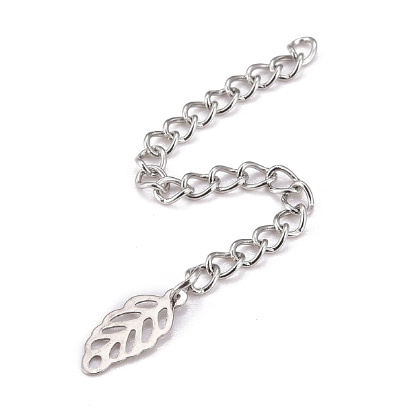 PandaHall 304 Stainless Steel Chain Extender, Curb Chain, with 202 Stainless Steel Charms, Hollow Leaf, Stainless Steel Color, 66~71mm, Link...
PandaHall 304 Stainless Steel Chain Extender, Curb Chain, with 202 Stainless Steel Charms, Hollow Leaf, Stainless Steel Color, 66~71mm, Link...