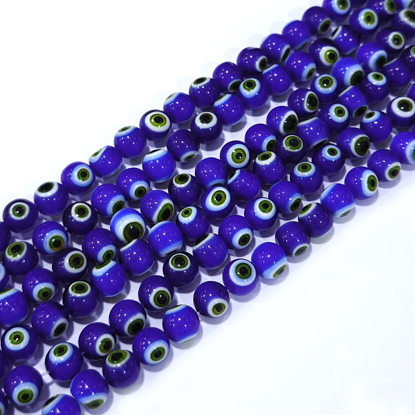 PandaHall Handmade Evil Eye Lampwork Round Bead Strands, Dark Blue, 8mm, Hole: 1mm, about 49pcs/strand, 14.17 inch Lampwork Evil Eye
PandaHall Handmade Evil Eye Lampwork Round Bead Strands, Dark Blue, 8mm, Hole: 1mm, about 49pcs/strand, 14.17 inch Lampwork Evil Eye