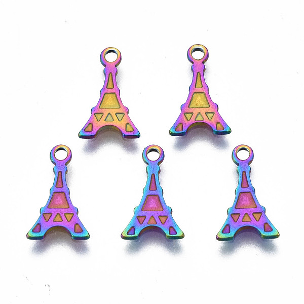 PandaHall Ion Plating(IP) 201 Stainless Steel Charms, Cadmium Free & Nickel Free & Lead Free, Eiffel Tower, Rainbow Color, 12x7x1mm, Hole...
PandaHall Ion Plating(IP) 201 Stainless Steel Charms, Cadmium Free & Nickel Free & Lead Free, Eiffel Tower, Rainbow Color, 12x7x1mm, Hole...