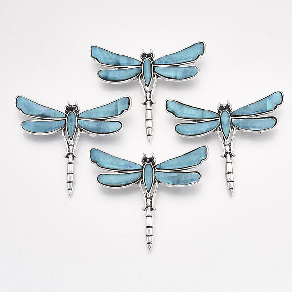 PandaHall Freshwater Shell Brooches/Pendants, with Alloy Findings and Resin Bottom, Rhinestone, Dyed, Dragonfly, Antique Silver, Sky Blue...
PandaHall Freshwater Shell Brooches/Pendants, with Alloy Findings and Resin Bottom, Rhinestone, Dyed, Dragonfly, Antique Silver, Sky Blue...