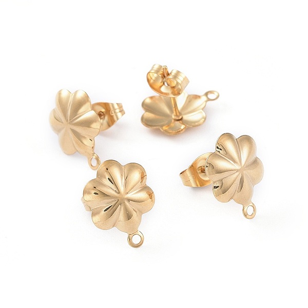 PandaHall 304 Stainless Steel Stud Earring Findings, with Ear Nuts/Earring Backs and Loop, Long-Lasting Plated, Flower, Golden, 13.5x10mm...
PandaHall 304 Stainless Steel Stud Earring Findings, with Ear Nuts/Earring Backs and Loop, Long-Lasting Plated, Flower, Golden, 13.5x10mm...