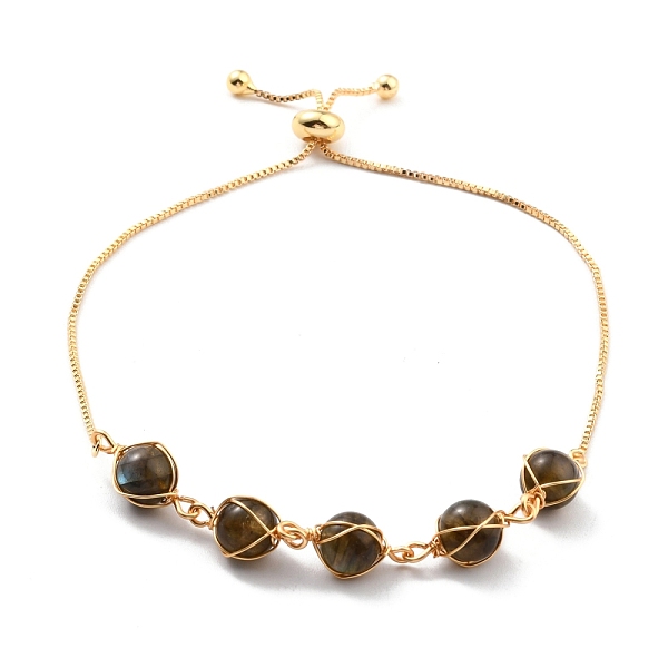 PandaHall Natural Labradorite Wrapped Bracelets, Golden Brass Slider Bracelet for Women, Lead Free & Cadmium Free, 10-5/8 inch(27cm)...
PandaHall Natural Labradorite Wrapped Bracelets, Golden Brass Slider Bracelet for Women, Lead Free & Cadmium Free, 10-5/8 inch(27cm)...
