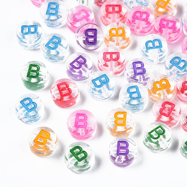 PandaHall Transparent Clear Acrylic Beads, Horizontal Hole, Flat Round with Mixed Color Letter, Letter.B, 7x3.5mm, Hole: 1.2mm, about...
PandaHall Transparent Clear Acrylic Beads, Horizontal Hole, Flat Round with Mixed Color Letter, Letter.B, 7x3.5mm, Hole: 1.2mm, about...