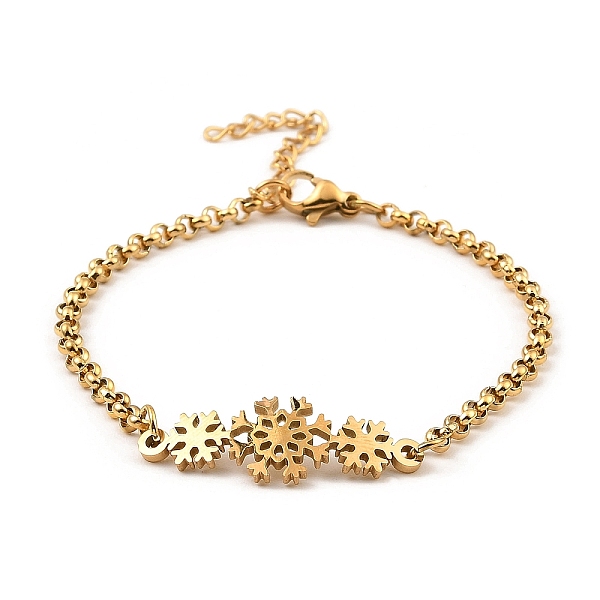 PandaHall 201 Stainless Steel Link Bracelet for Women, Golden, Snowflake, 7-1/8 inch(18.1cm) 201 Stainless Steel Snowflake
PandaHall 201 Stainless Steel Link Bracelet for Women, Golden, Snowflake, 7-1/8 inch(18.1cm) 201 Stainless Steel Snowflake