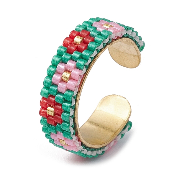 PandaHall 304 Stainless Steel Open Cuff Ring with Glass Seed Beaded, Flower, US Size 6 1/2(16.9mm) Stainless Steel+Glass Flower
PandaHall 304 Stainless Steel Open Cuff Ring with Glass Seed Beaded, Flower, US Size 6 1/2(16.9mm) Stainless Steel+Glass Flower
