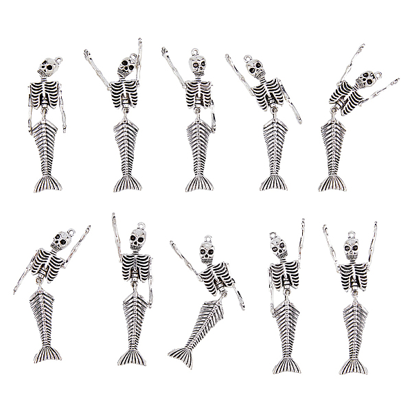 PandaHall DICOSMETIC 10Pcs Tibetan Style Alloy Big Pendants, Mermaid Skeleton, Cadmium Free & Lead Free, Antique Silver, 74x19x9mm, Hole...
PandaHall DICOSMETIC 10Pcs Tibetan Style Alloy Big Pendants, Mermaid Skeleton, Cadmium Free & Lead Free, Antique Silver, 74x19x9mm, Hole...