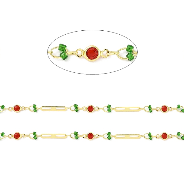 PandaHall Real 18K Gold Plated Brass Oval & Flat Round Link Chains, with Glass Beaded, Soldered, with Spool, Lead Free & Cadmium Free &..., Green
PandaHall Real 18K Gold Plated Brass Oval & Flat Round Link Chains, with Glass Beaded, Soldered, with Spool, Lead Free & Cadmium Free &..., Green